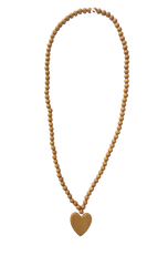 LONG BEAD HEART NECKLACE YELLOW