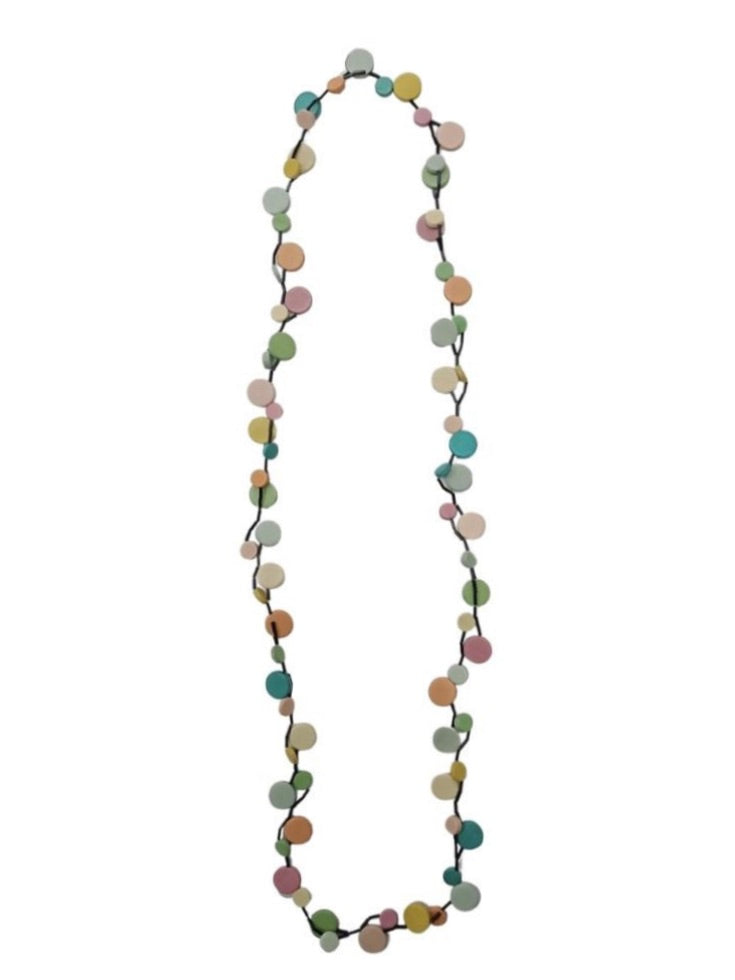 Whimsical Wooden Beaded Long Necklace N6-105X