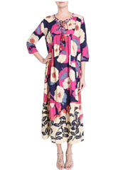 Palme Hand Embroidered Flower Tunic Dress L/XL - Pink
