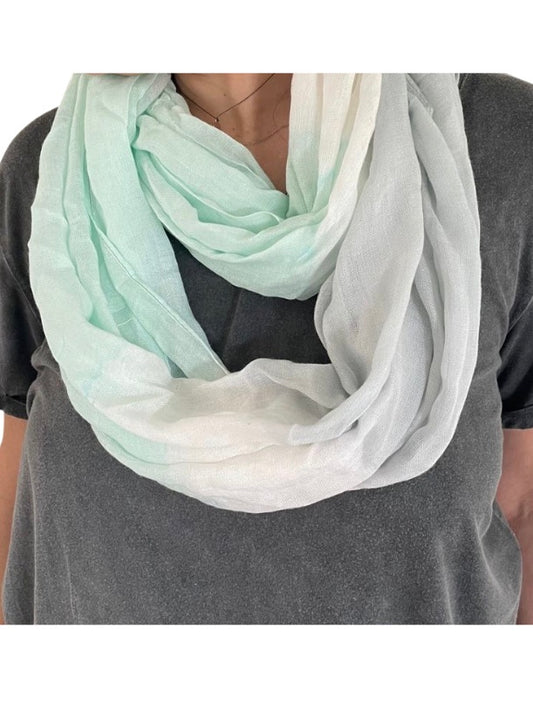 Viscose Loop Tie Dye Scarf - Light Grey
