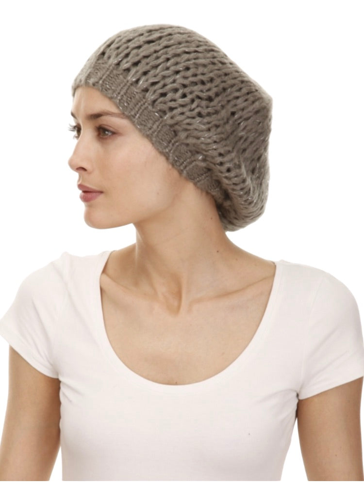 Palme Slouch Lurex Knit Beanie - 44687