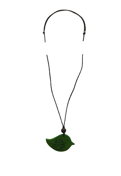 Engraved Little Wooden Bird Necklace N6-2956