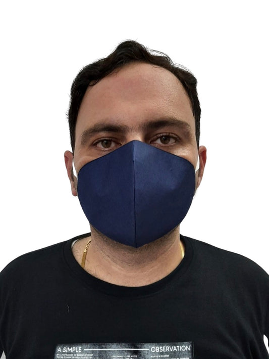 4 Layer Silk Mask - Navy