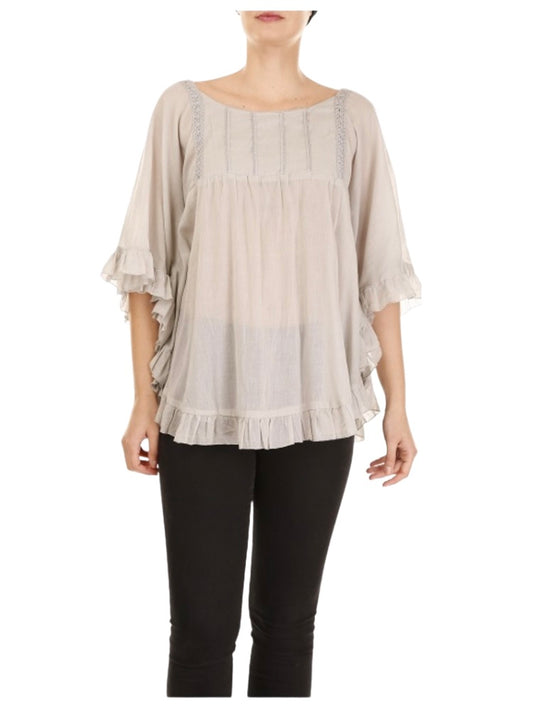 Palme Cotton Swing Top - Beige