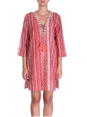 Palme Cotton Embroidered Tunic L/XL - Pink