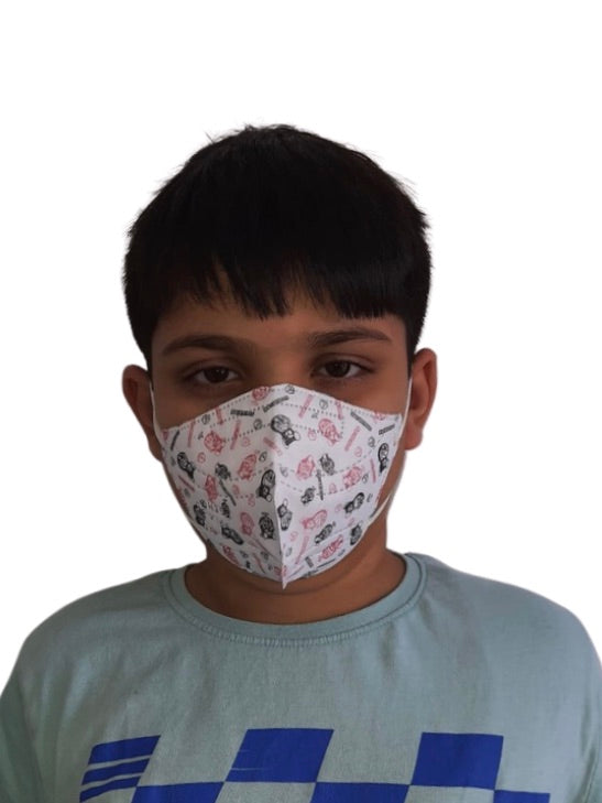 Non-Woven Boys Printed Mask - Pack of 10 (Medium fits 10-16 years)