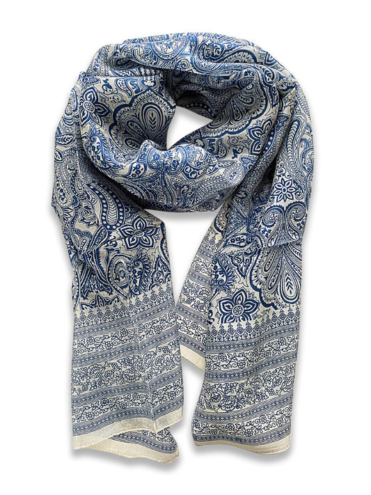 Silk Scarf - Blue