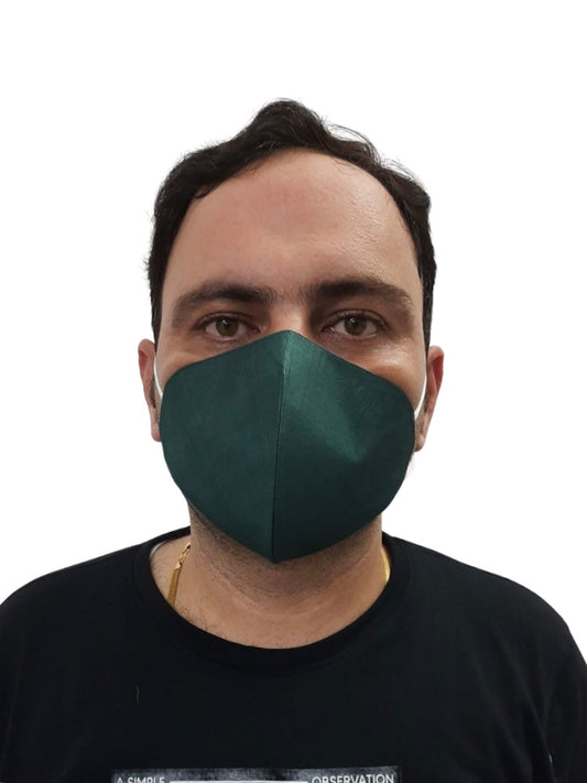 4 Layer Silk Mask - Emerald Green