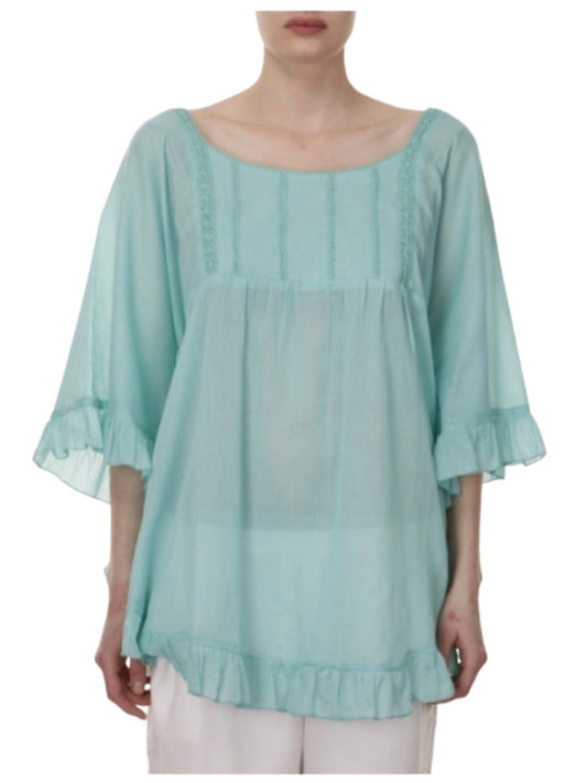 Palme Cotton Swing Top - Aqua
