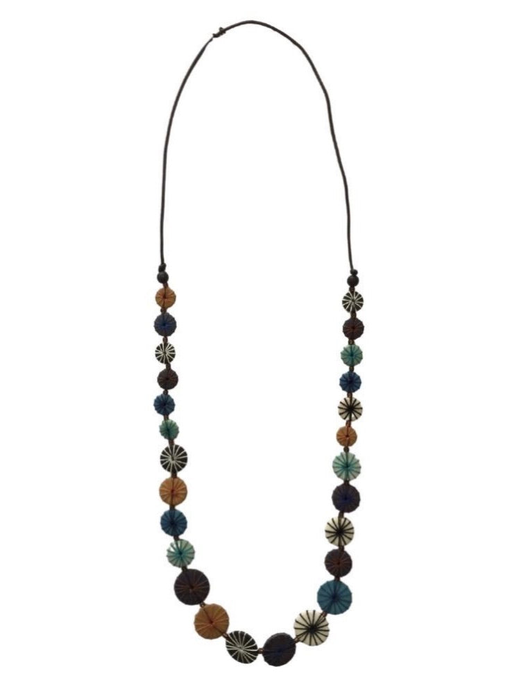 Classic Embroidered Wooden Bead Necklace N6-3189TMY