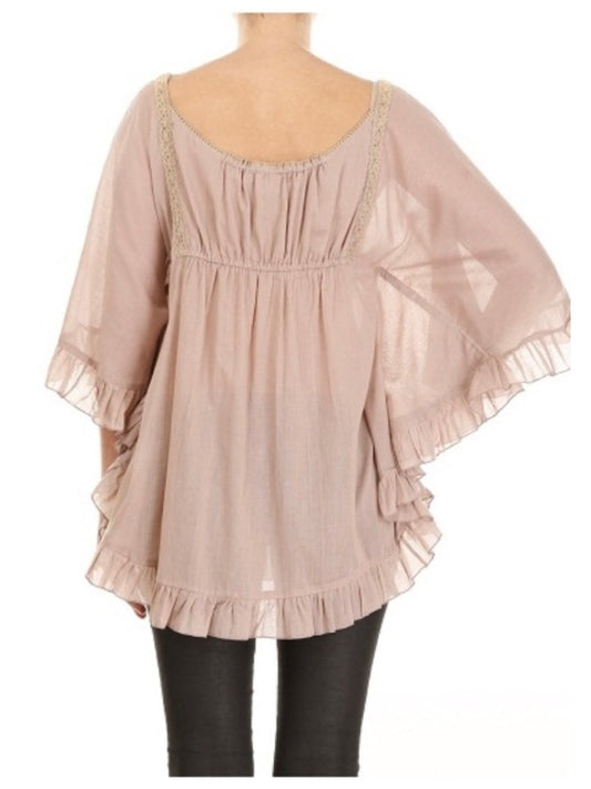Palme Cotton Swing Top - Blush Pink