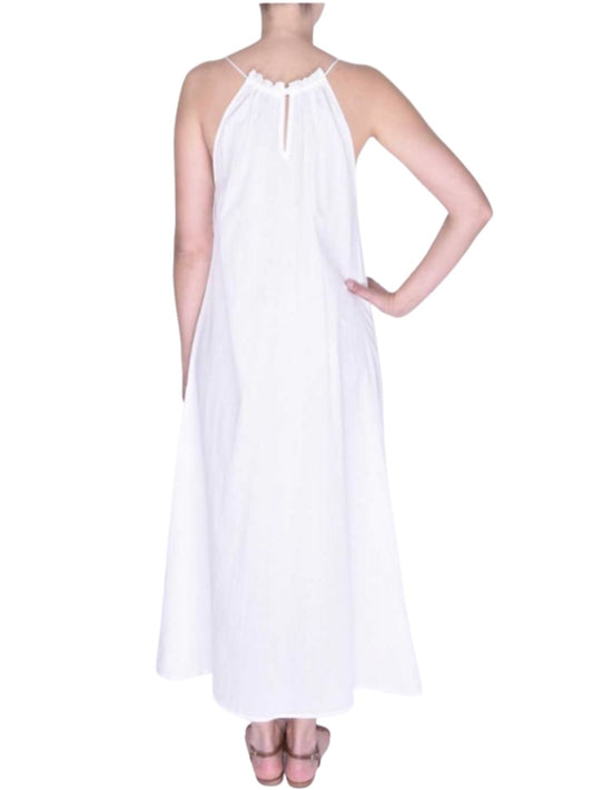 Palme Long Cotton Embroidered Dress - Black