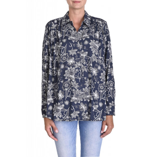 Gris Fonce Viscose Printed Shirt