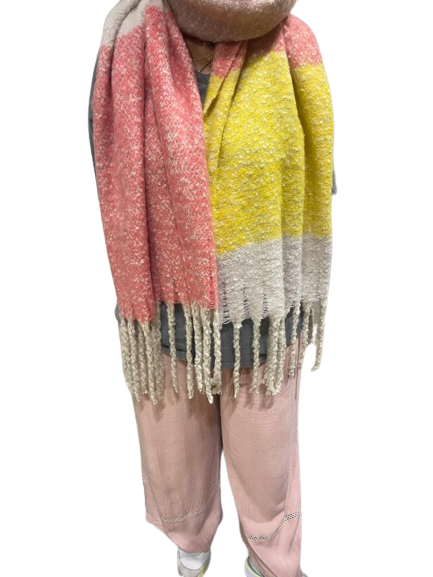 Soft Blanket Winter Scarf - Pink