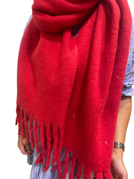 Soft Blanket Winter Scarf - Red