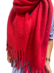 Soft Blanket Winter Scarf - Red