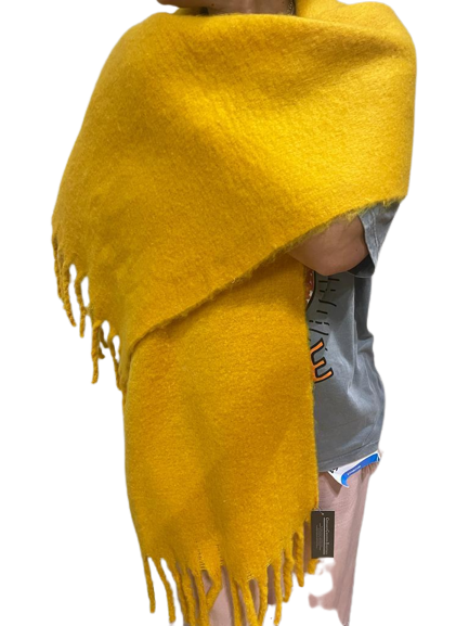 Soft Blanket Winter Scarf - Mustard