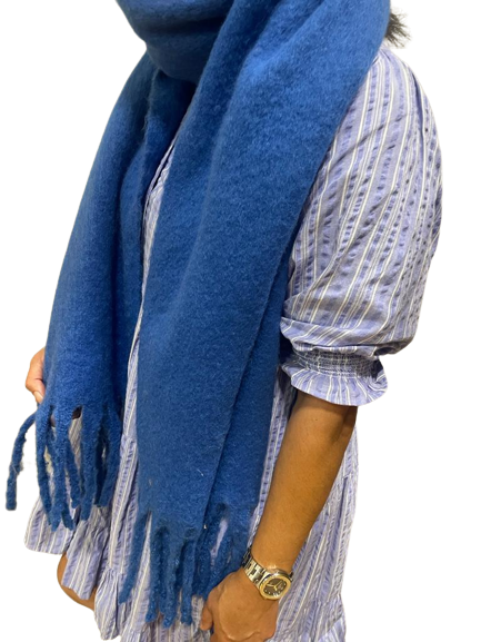 Soft Blanket Winter Scarf - Royal Blue