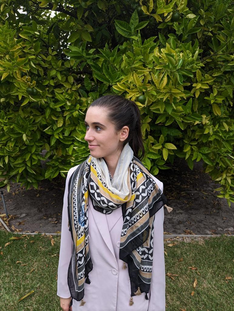 Black and yellow patterned scarf