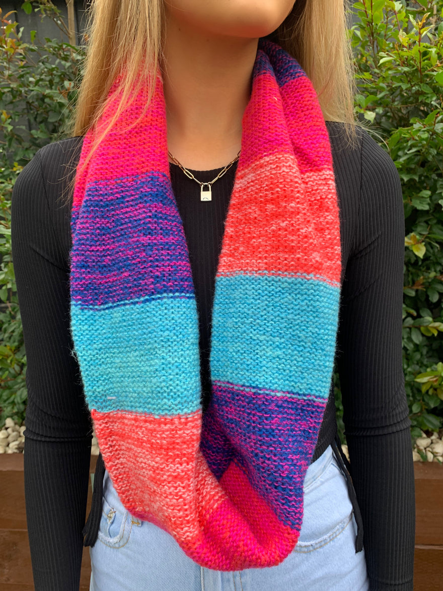 Knitted Rainbow Snood