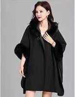 Hooded Faux Fur Cape - MS3033