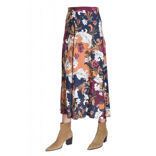 Marron Fonce Viscose Pagoda Skirt