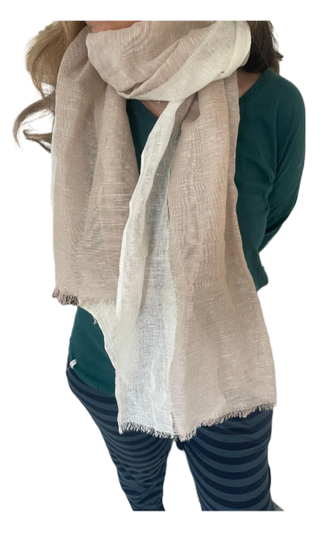 Beige Linen/Cotton Scarf