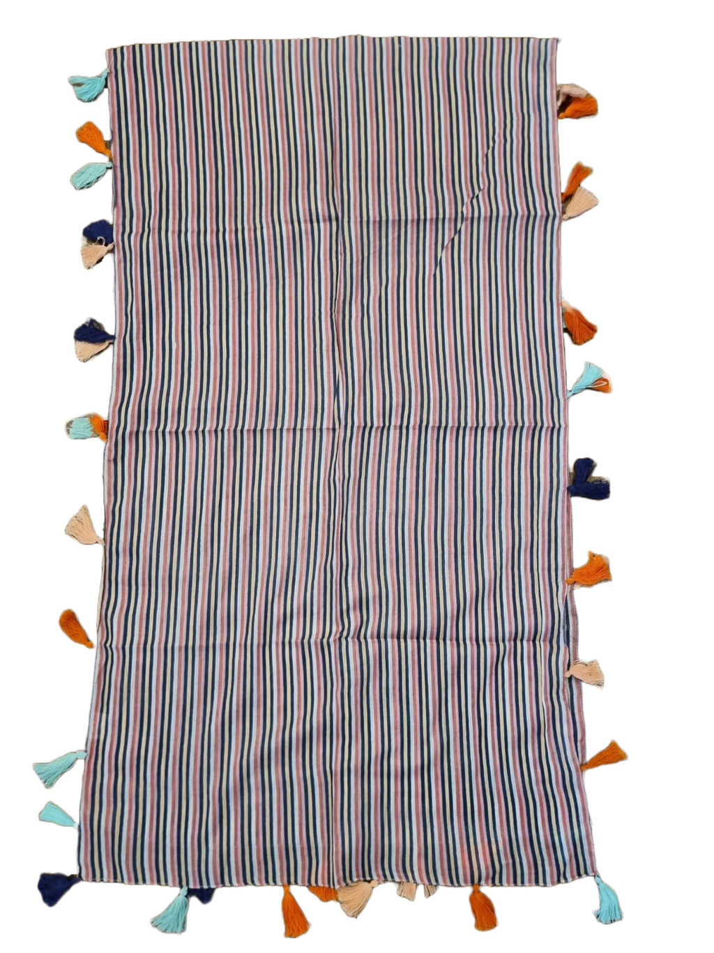 Pom Pom Striped Cotton Scarf - SC-1804/5/6