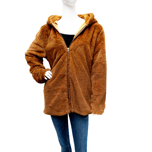 Faux Fur Free Size Zipped Coat PH220509
