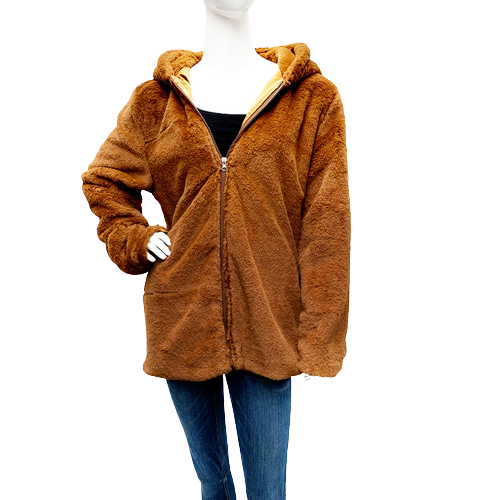 Faux Fur Free Size Zipped Coat