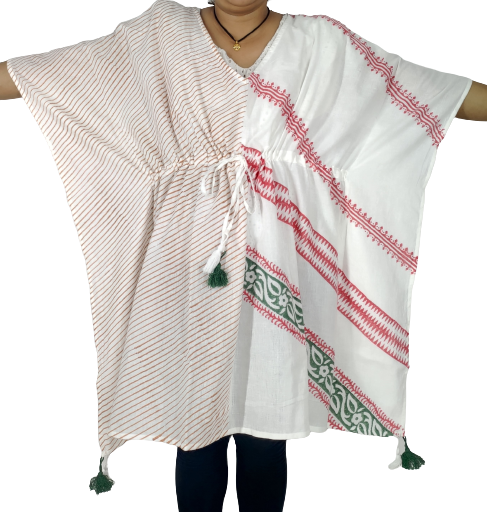 White and Pink Kaftan