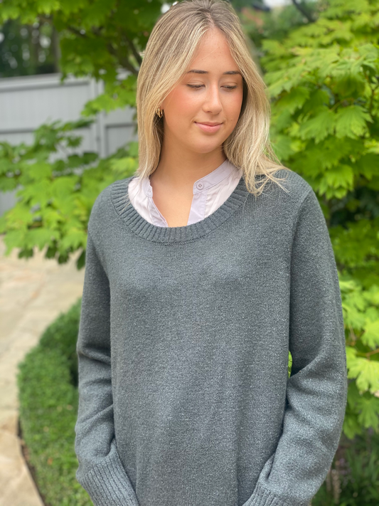 Long Line Jumper - Olive - CinnamonCreations