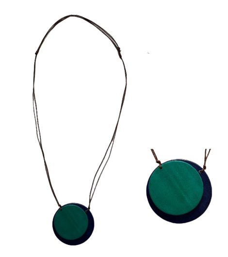 Wooden Circle Pendant Necklace N6-6201