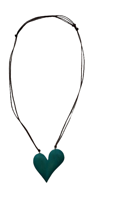 Chunky Wooden Heart Pendant Necklace N6-6071