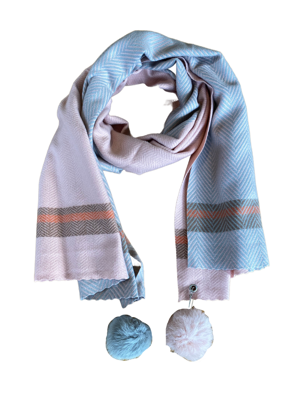 Pom Pom Stripe Scarf - 332223