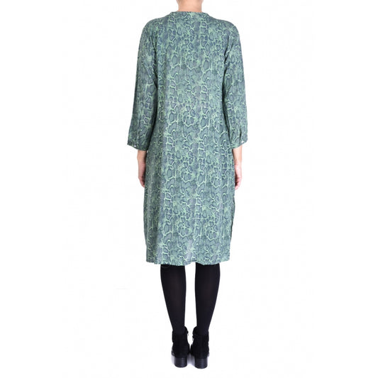 Vert Fonce Printed Viscose Dress