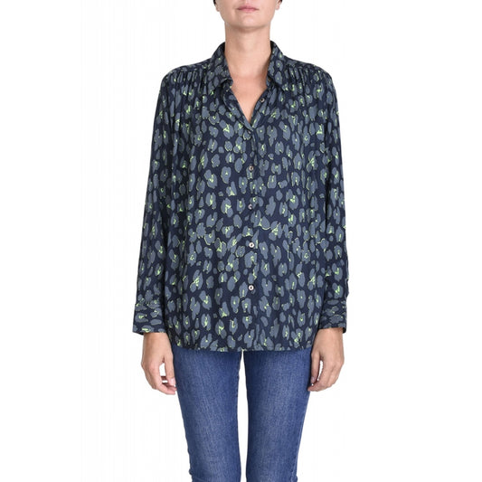 Vert Fonce Viscose Printed Shirt