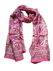 Pink Patterned Silk Scarf - Cinnamon Creations