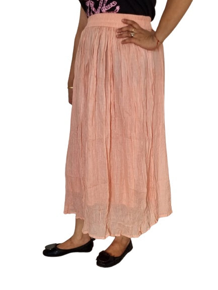 Crinkle Skirt- Pastel Pink