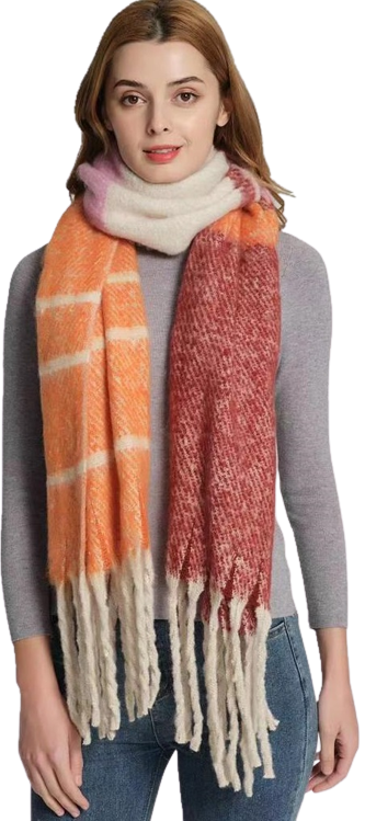 Soft Blanket Scarf - Orange