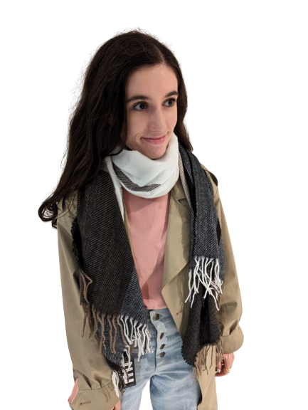 Black and White Blanket Scarf