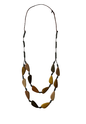 Elegant Earthy Coloured Wooden Beads Necklace N6-5321W