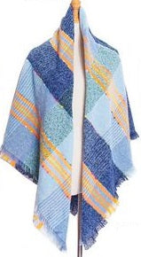 Patch Scarf - Blue Mix